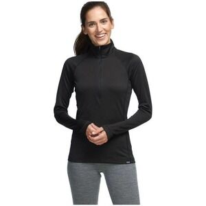 Patagonia Capilene 3‎ Zip Neck Top Black Long Sleeve Women’s Size XS